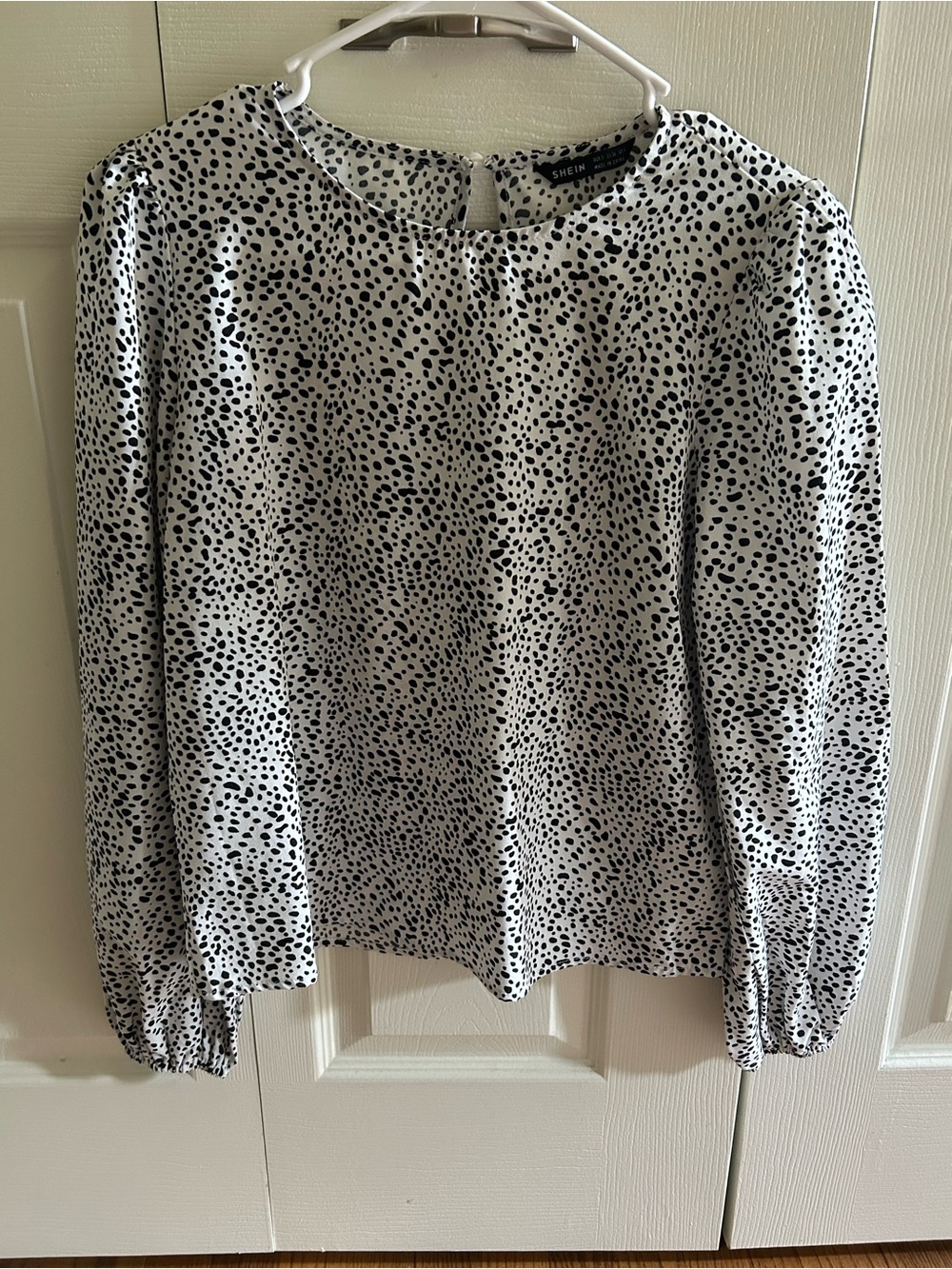 SHEIN Black and White Speckled Blouse
